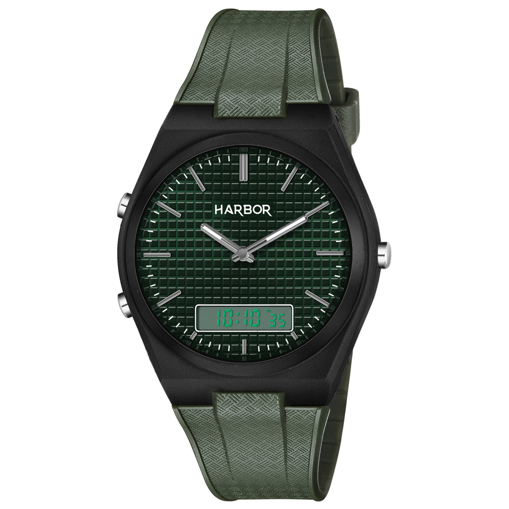 Harbor 9153 Green Strap Analog-Digital Watch