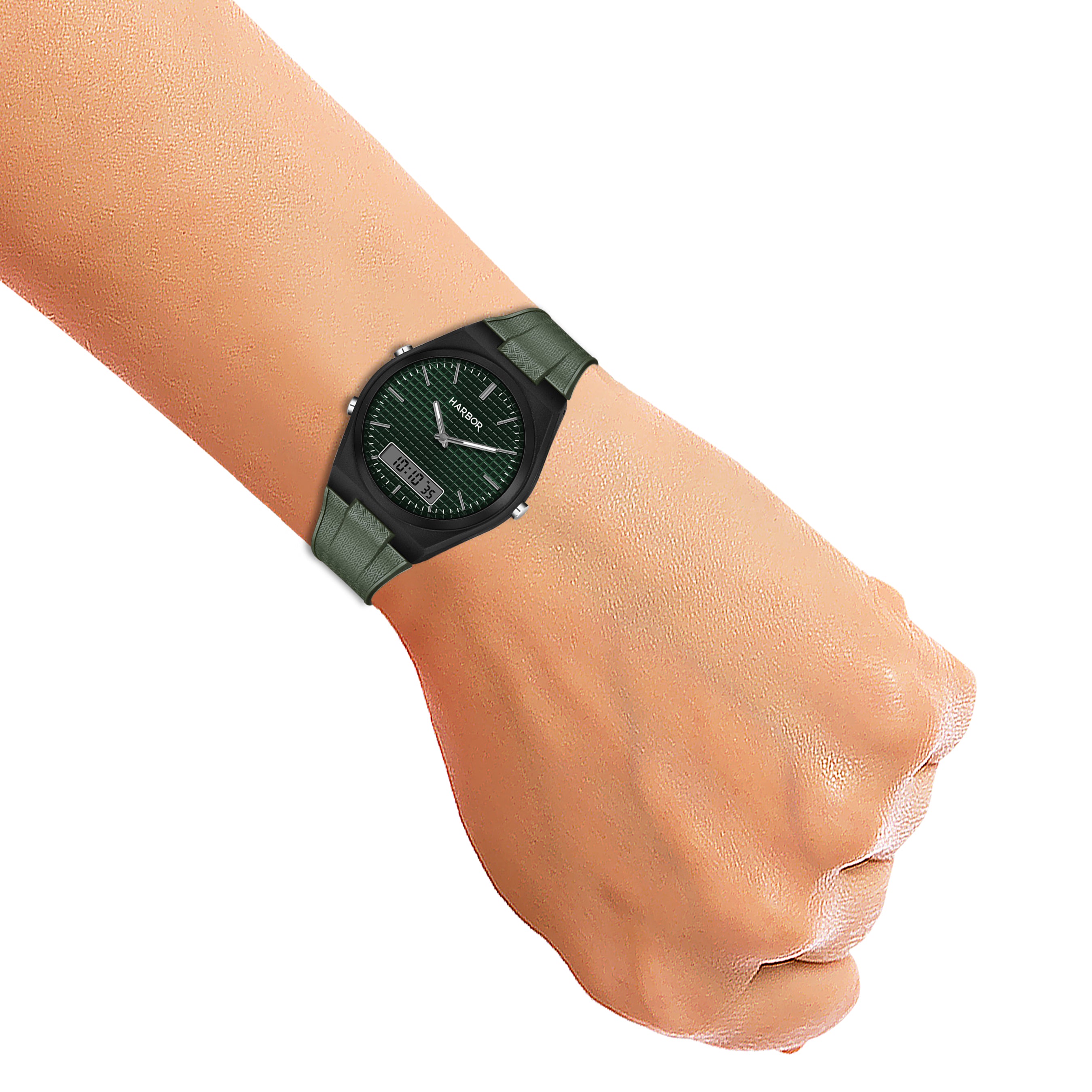 Harbor 9153 Green Strap Analog-Digital Watch