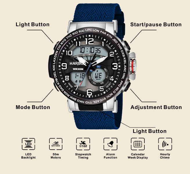 Harbor 1001 Blue Strap Watch