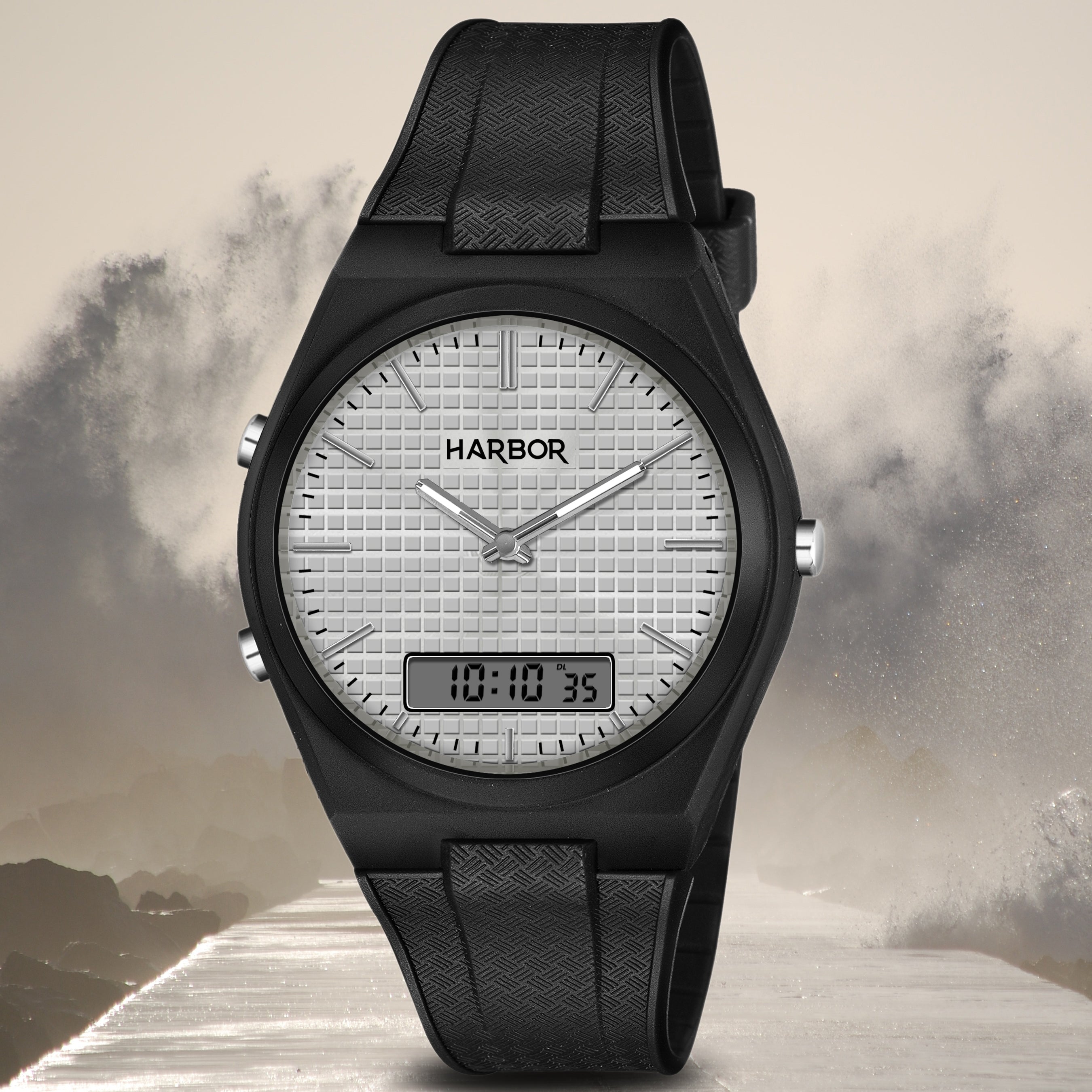 Harbor 9153 Silver Black Analog-Digital Watch