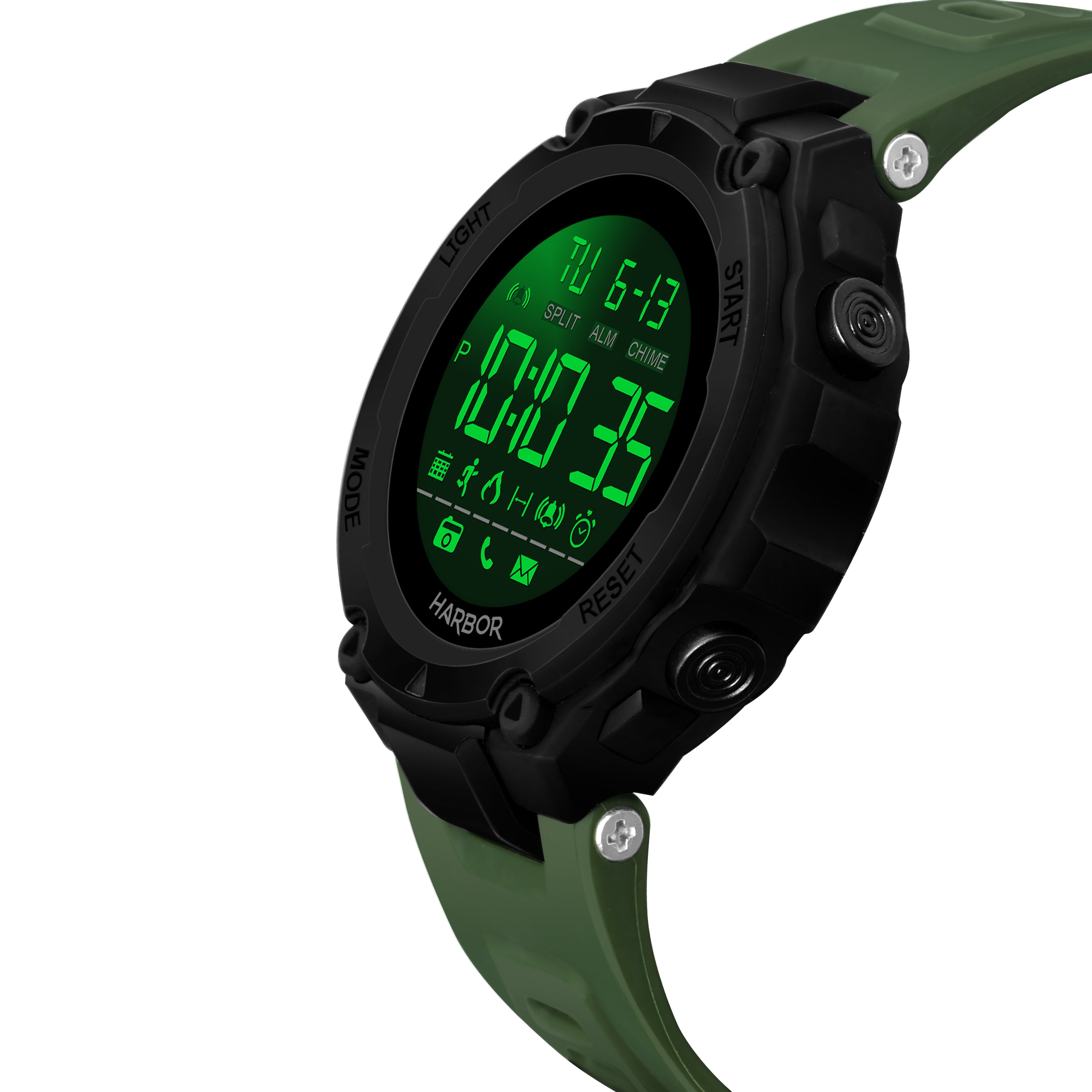 Harbor 9098 Green Strap Digital Watch