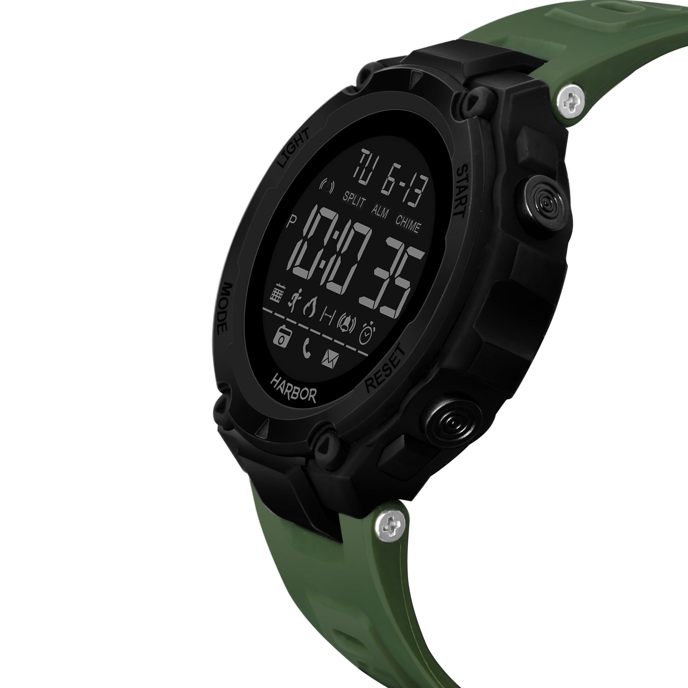 Harbor 9098 Green Strap Digital Watch