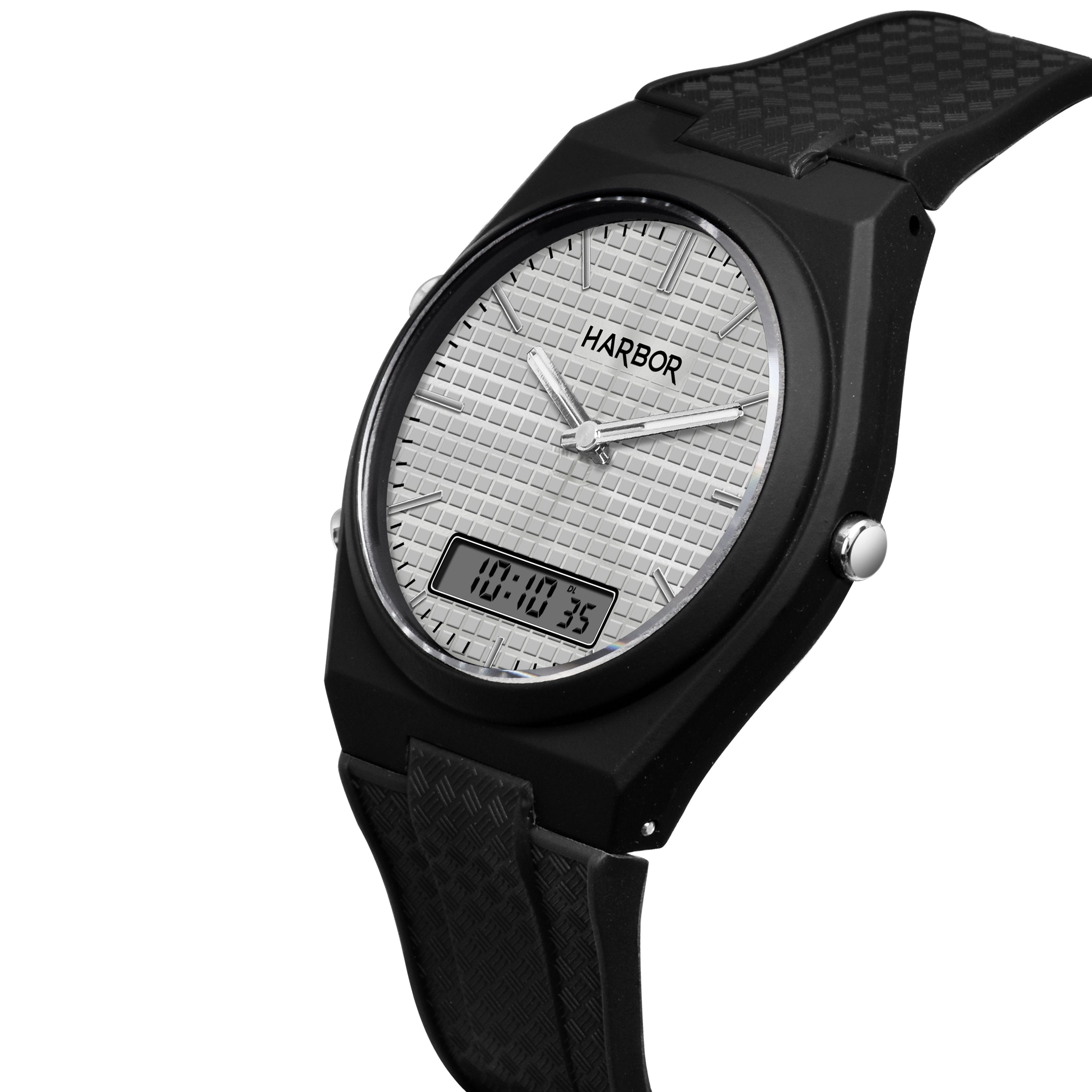 Harbor 9153 Silver Black Analog-Digital Watch