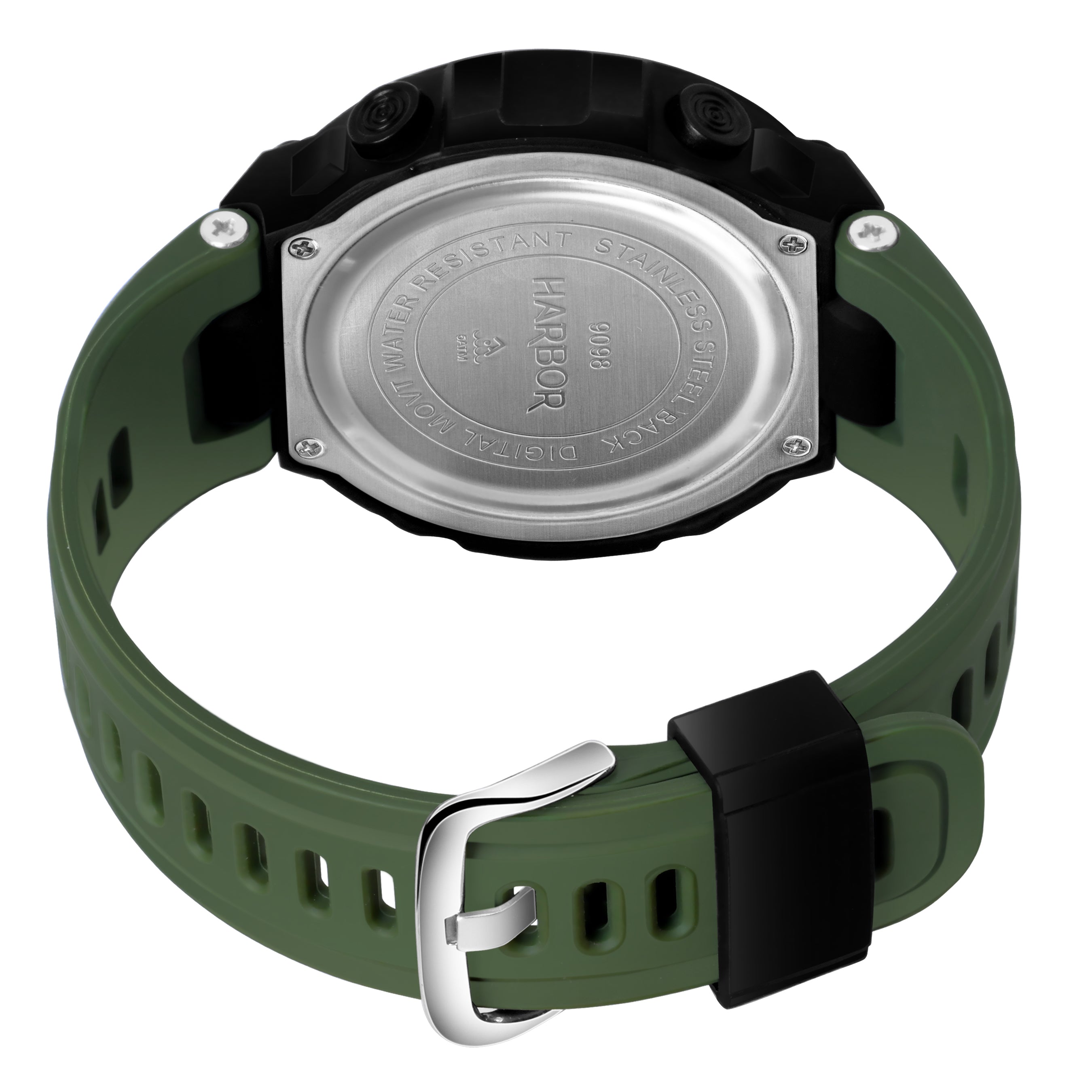 Harbor 9098 Green Strap Digital Watch