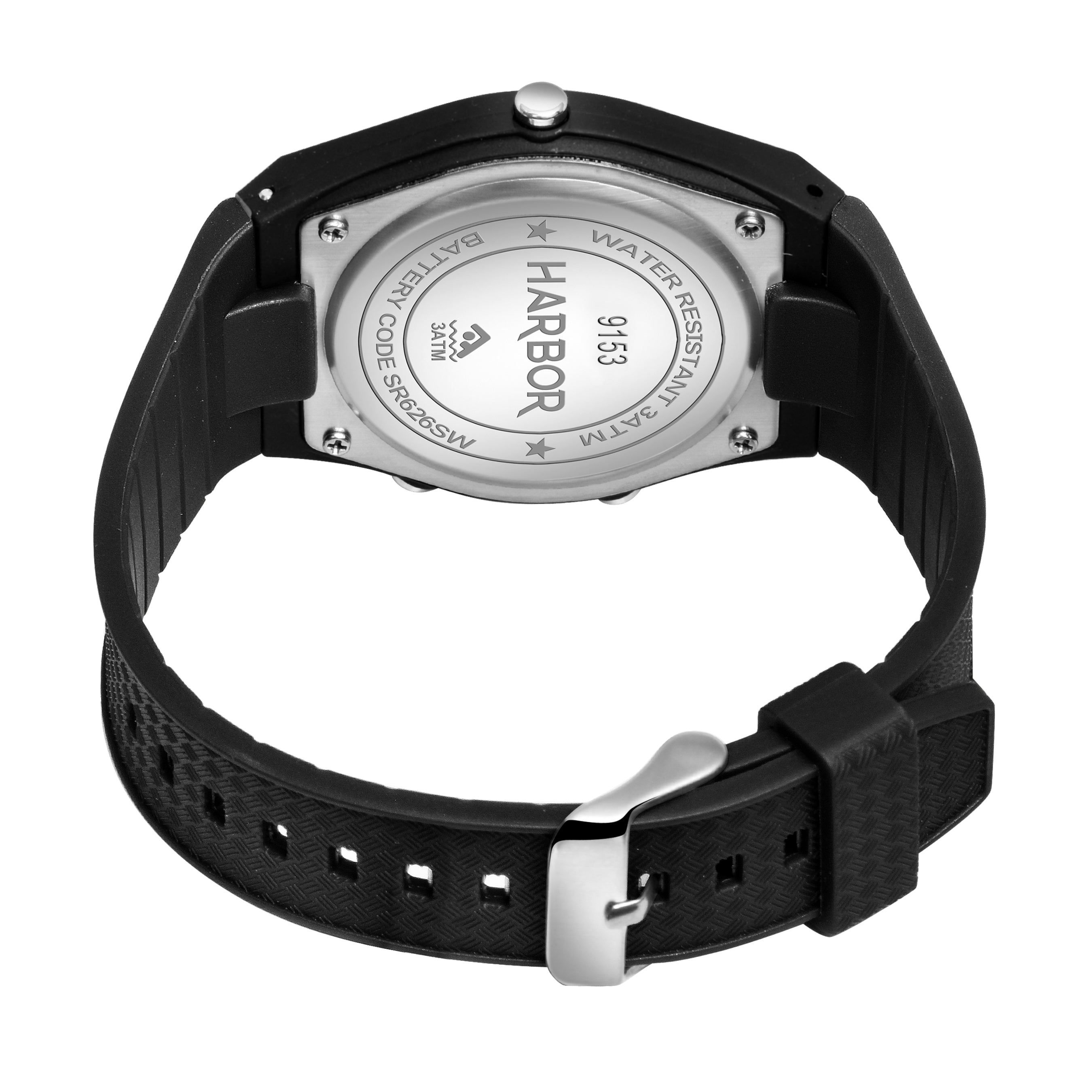 Harbor 9153 Silver Black Analog-Digital Watch