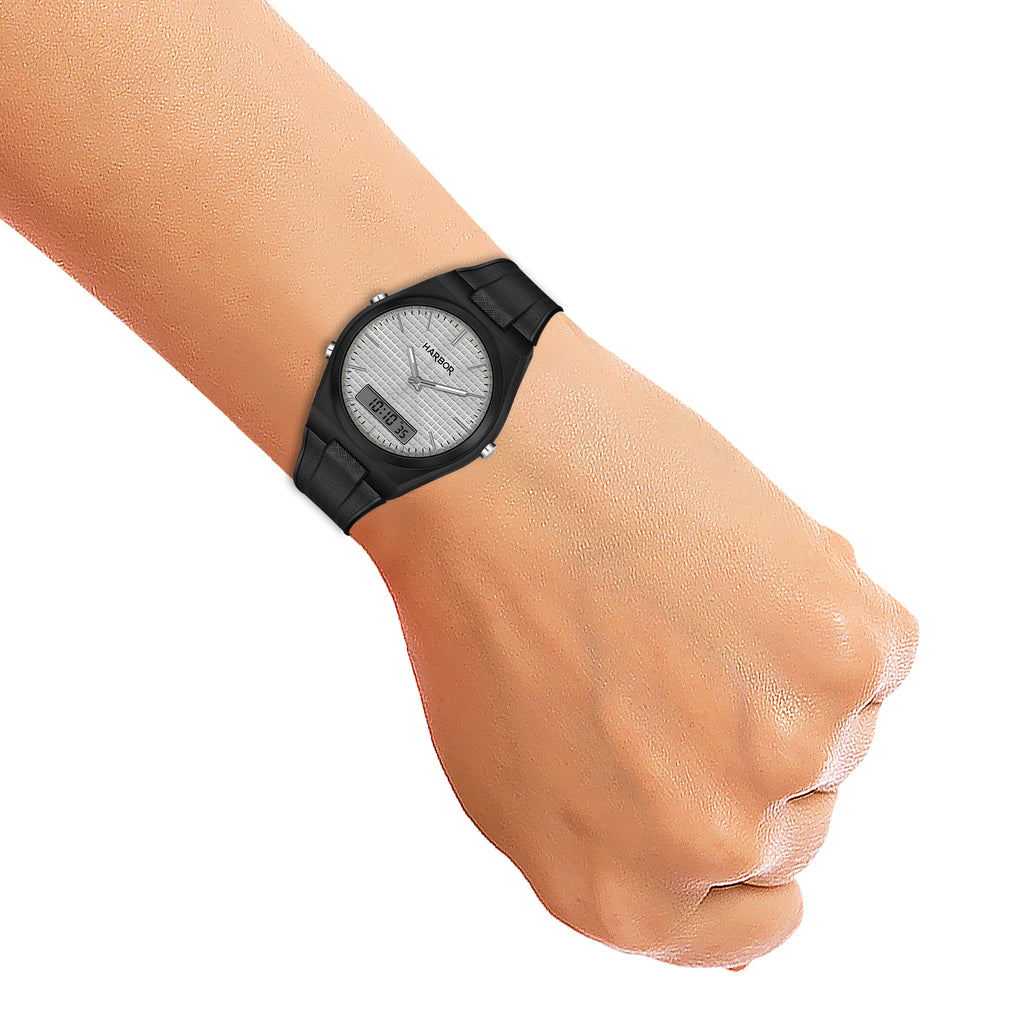 Harbor 9153 Silver Black Analog-Digital Watch