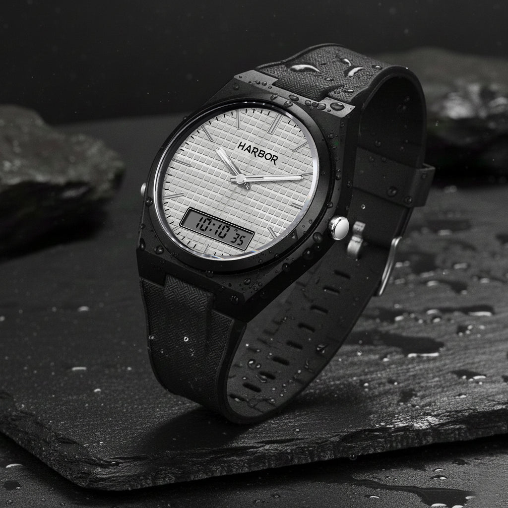 Harbor 9153 Silver Black Analog-Digital Watch