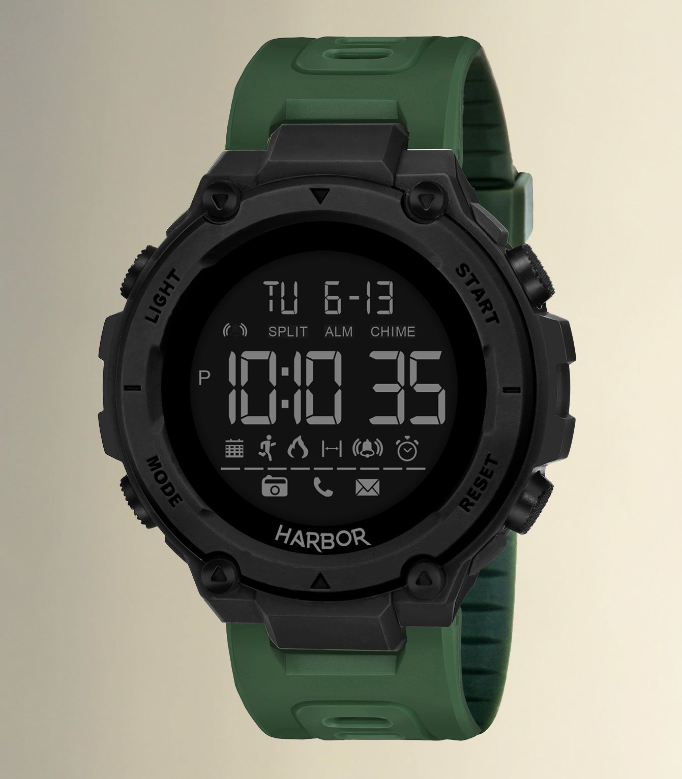 Harbor 9098 Green Strap Digital Watch