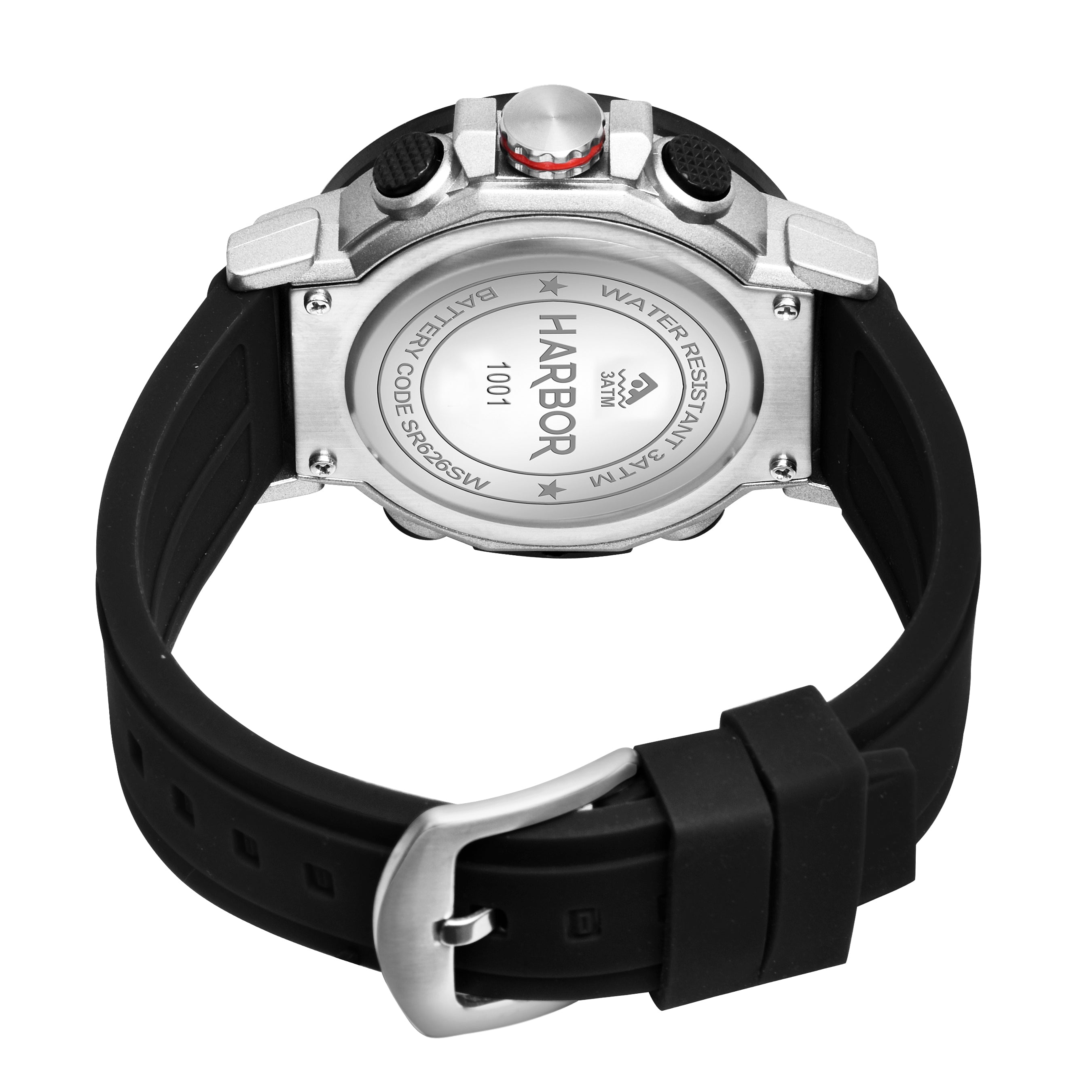 Harbor 1001 Black Silicon Strap Watch