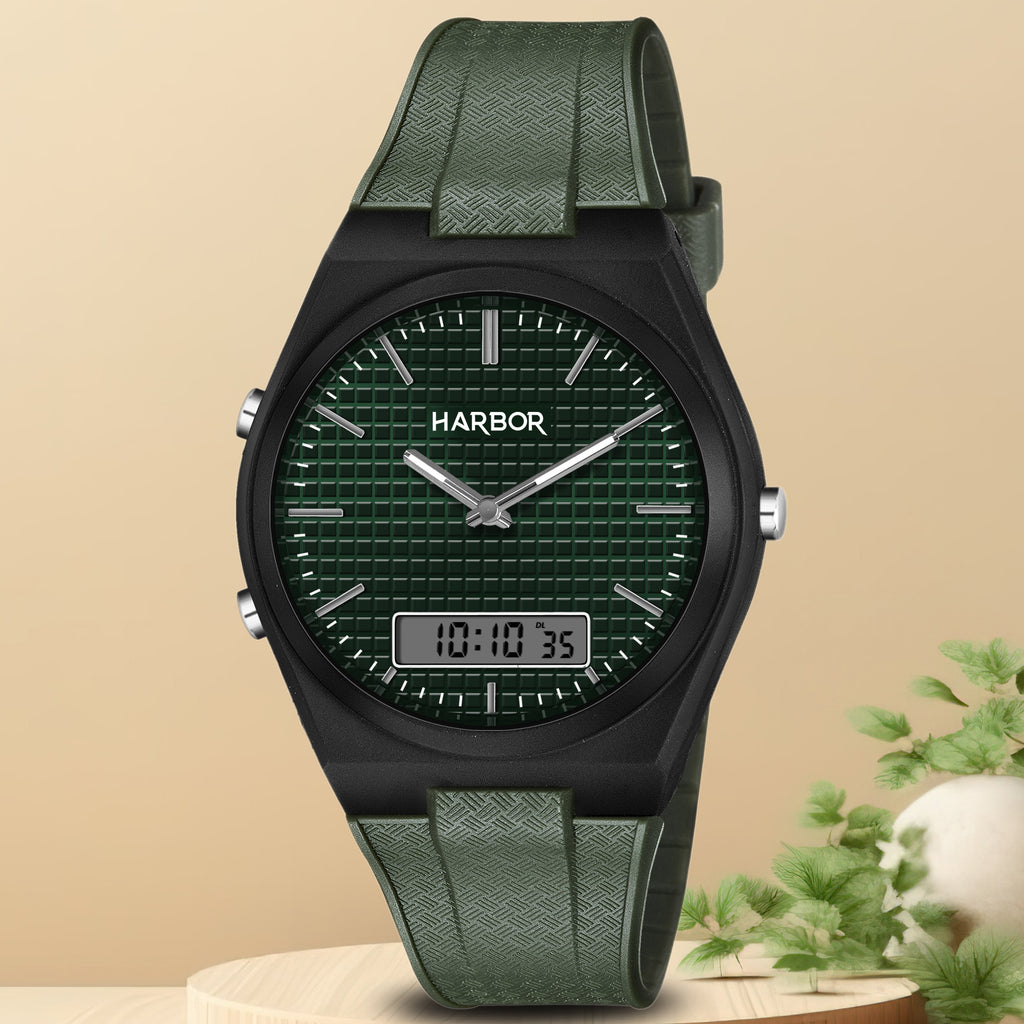Harbor 9153 Green Strap Analog-Digital Watch