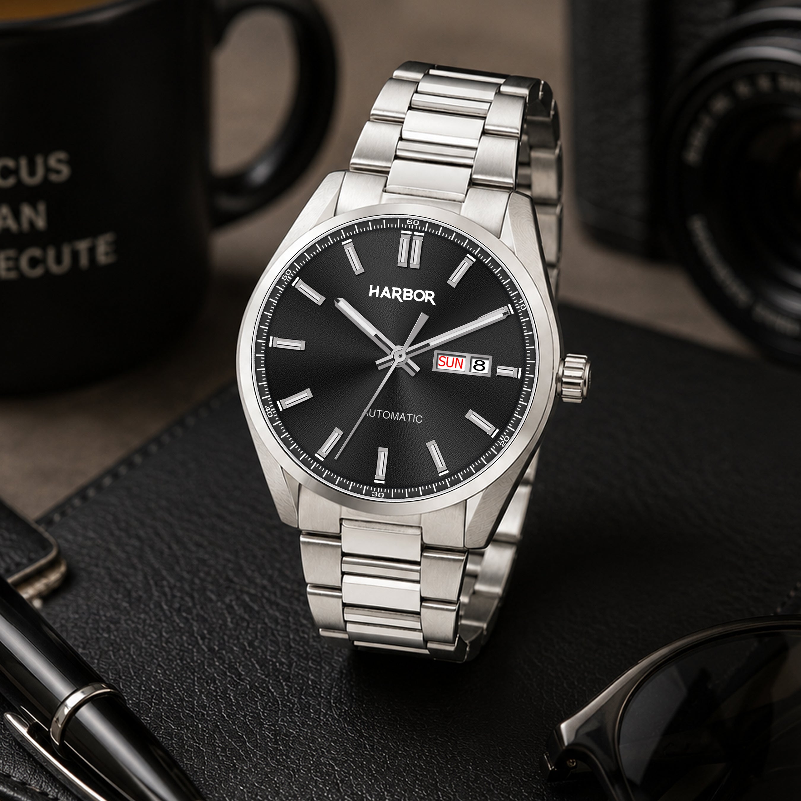 Harbor 1008 Black Dial Automatic Watch For Men