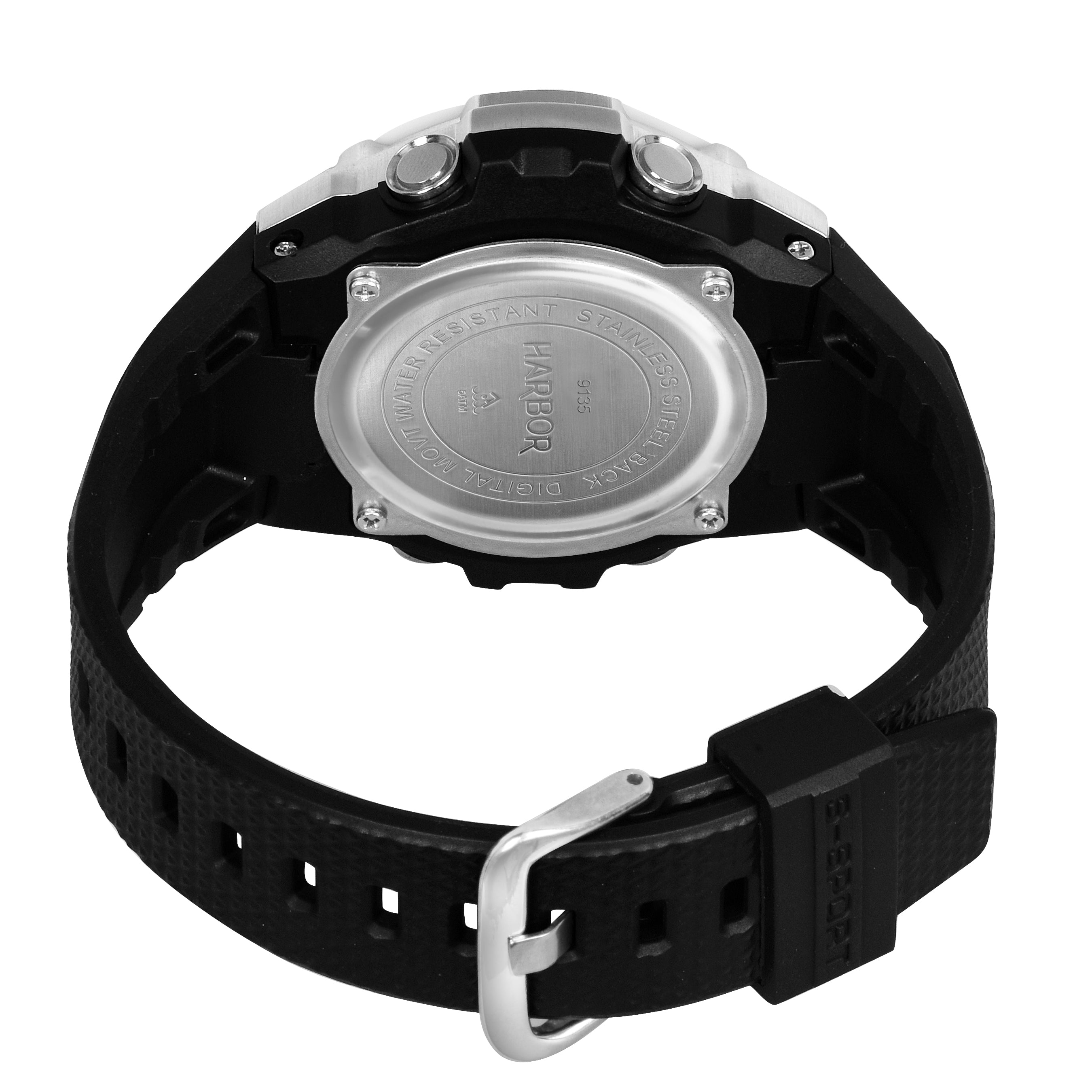 Harbor 9125 Black PU Strap Watch