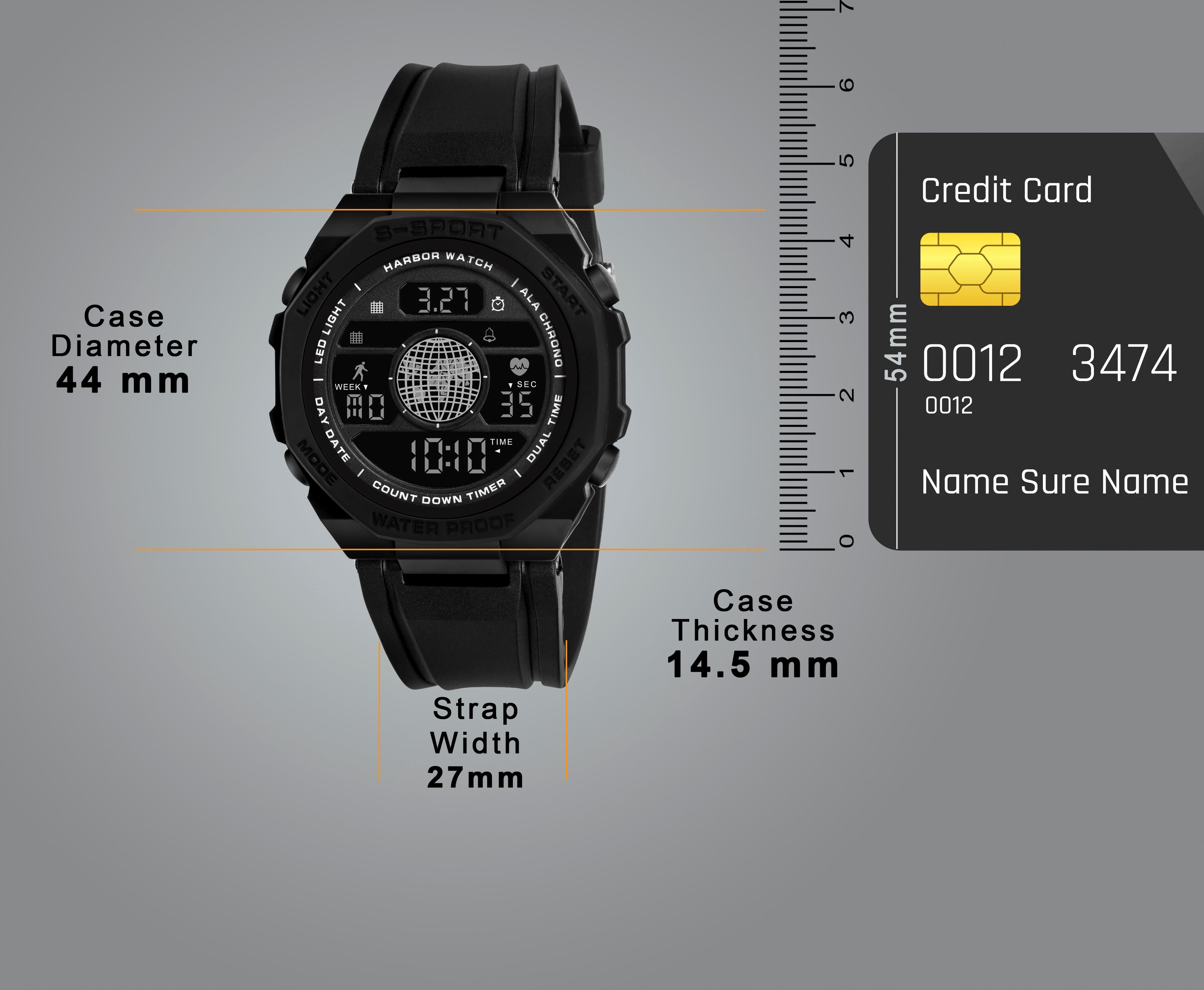 Harbor 9134 Black Digital Watch
