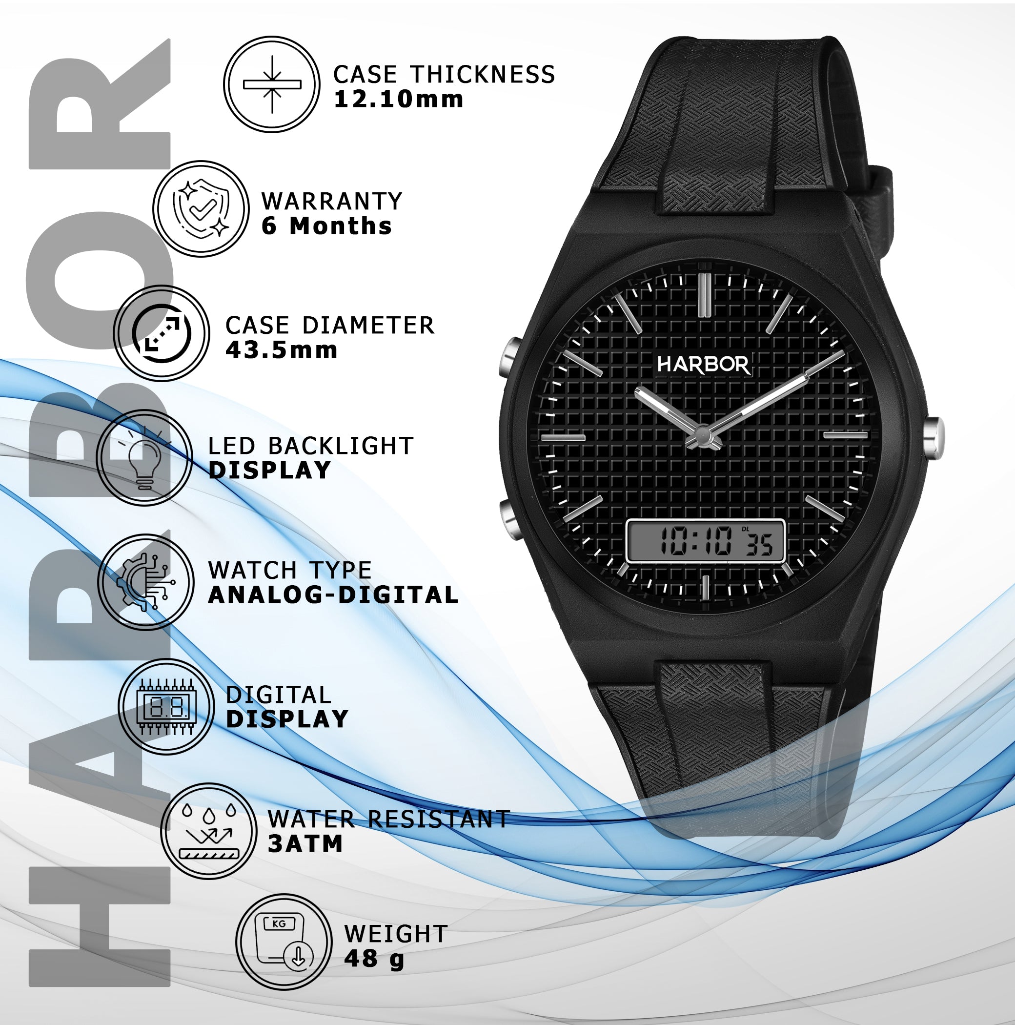 Harbor 9153 Black Analog-Digital Watch