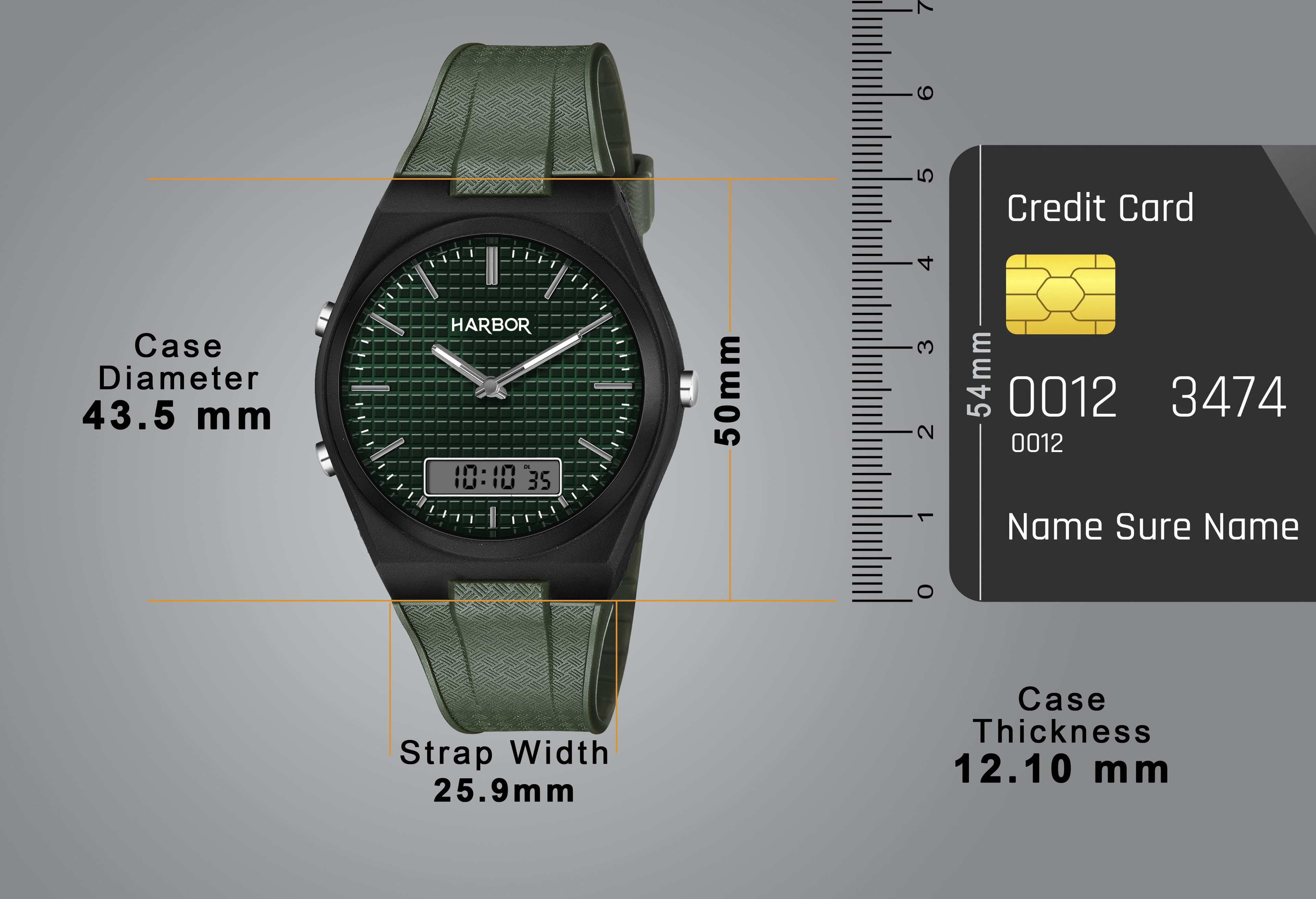Harbor 9153 Green Strap Analog-Digital Watch