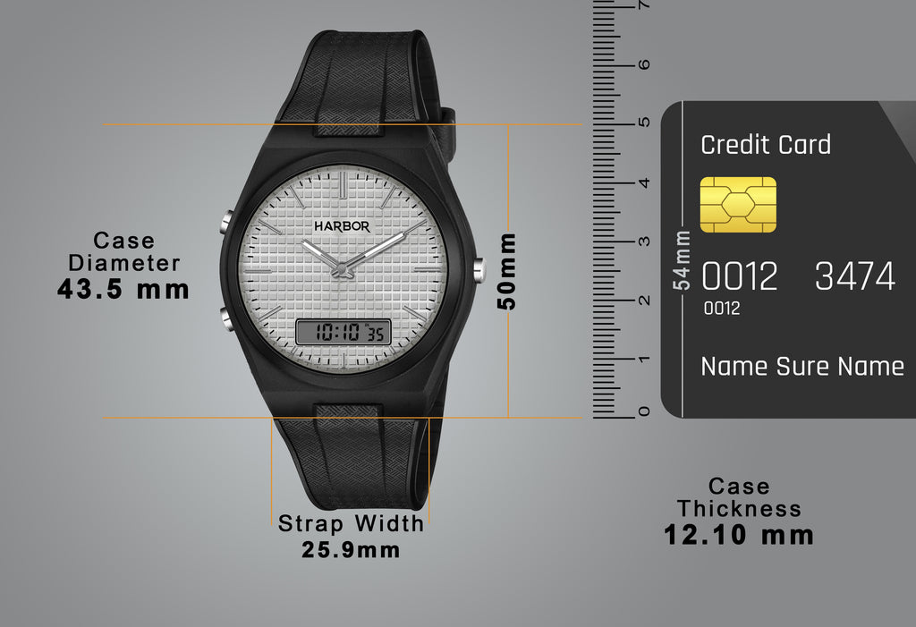 Harbor 9153 Silver Black Analog-Digital Watch