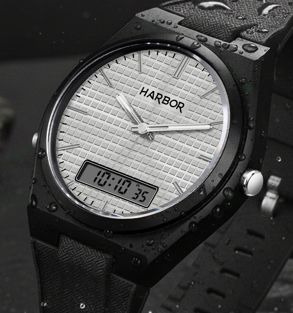 Harbor 9153 Silver Black Analog-Digital Watch