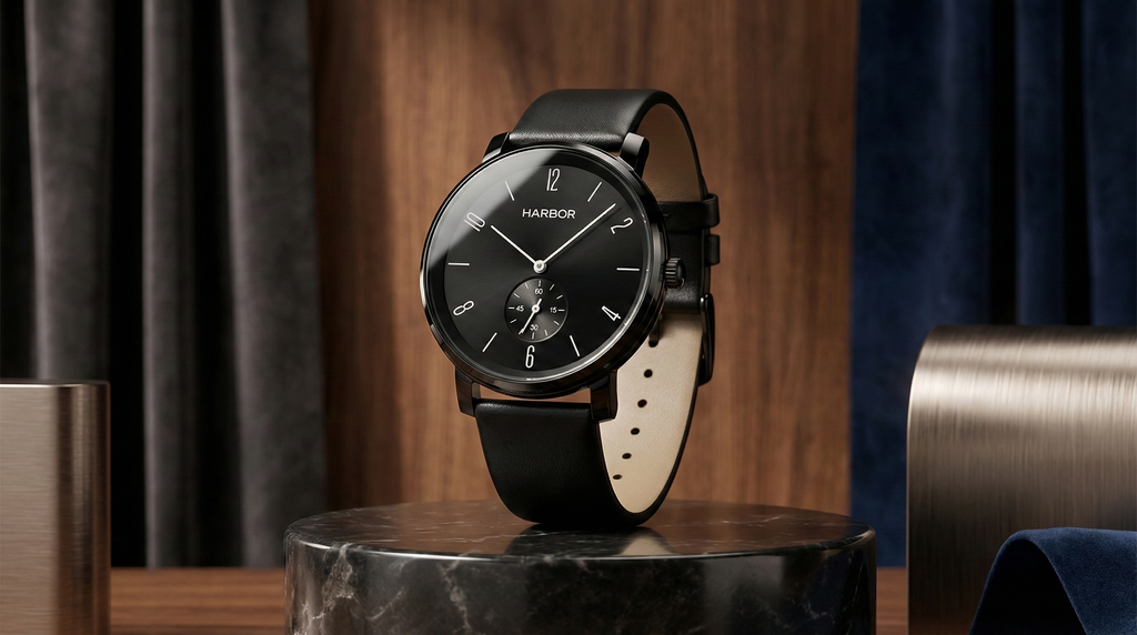 Harbor 1004 Full Black Slim Analog Wrist Watch