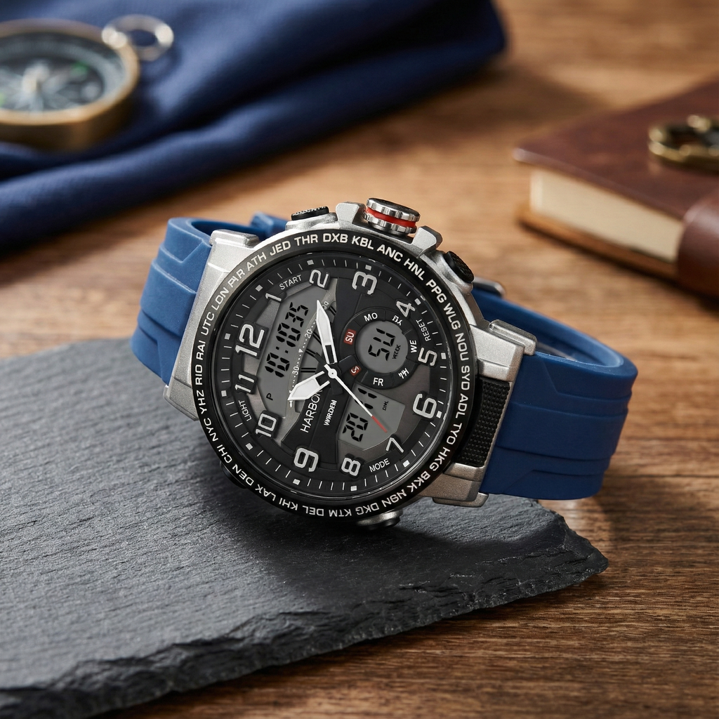 Harbor 1001 Blue Strap Watch