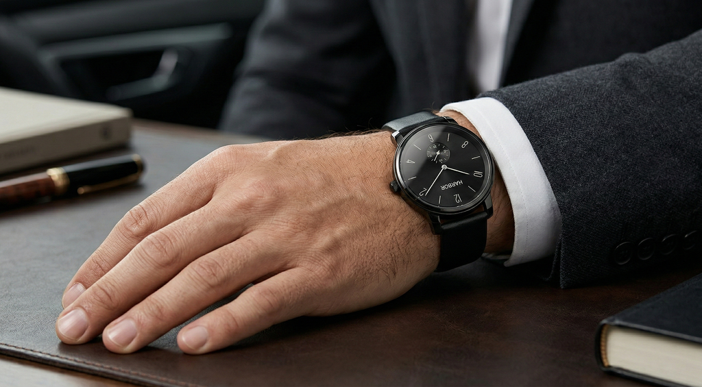 Harbor 1004 Full Black Slim Analog Wrist Watch