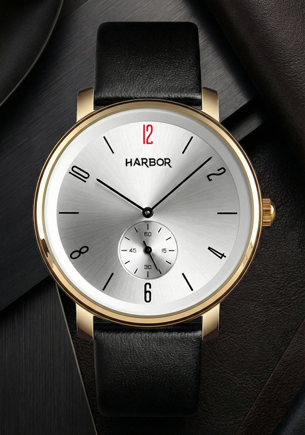 Harbor 1004 Golden Case Slim Analog Watch For Men