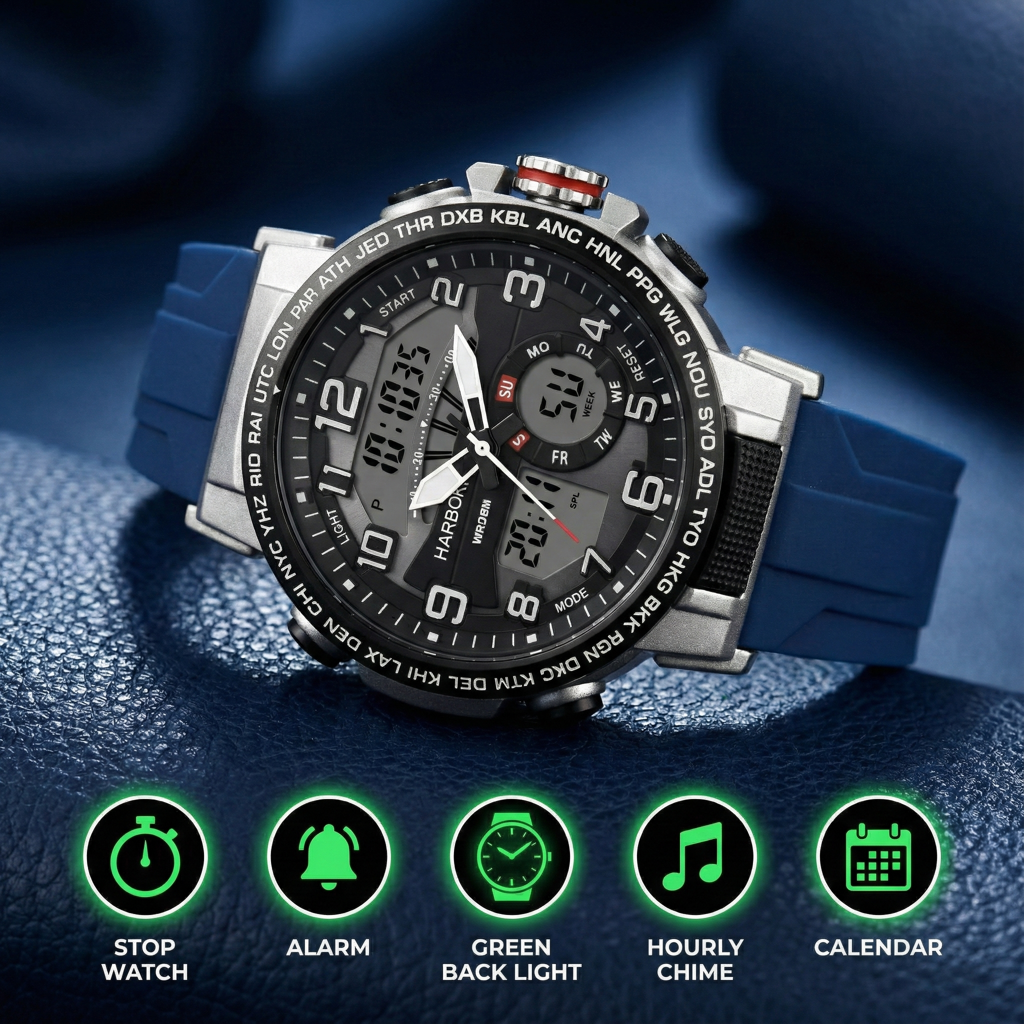 Harbor 1001 Blue Strap Watch