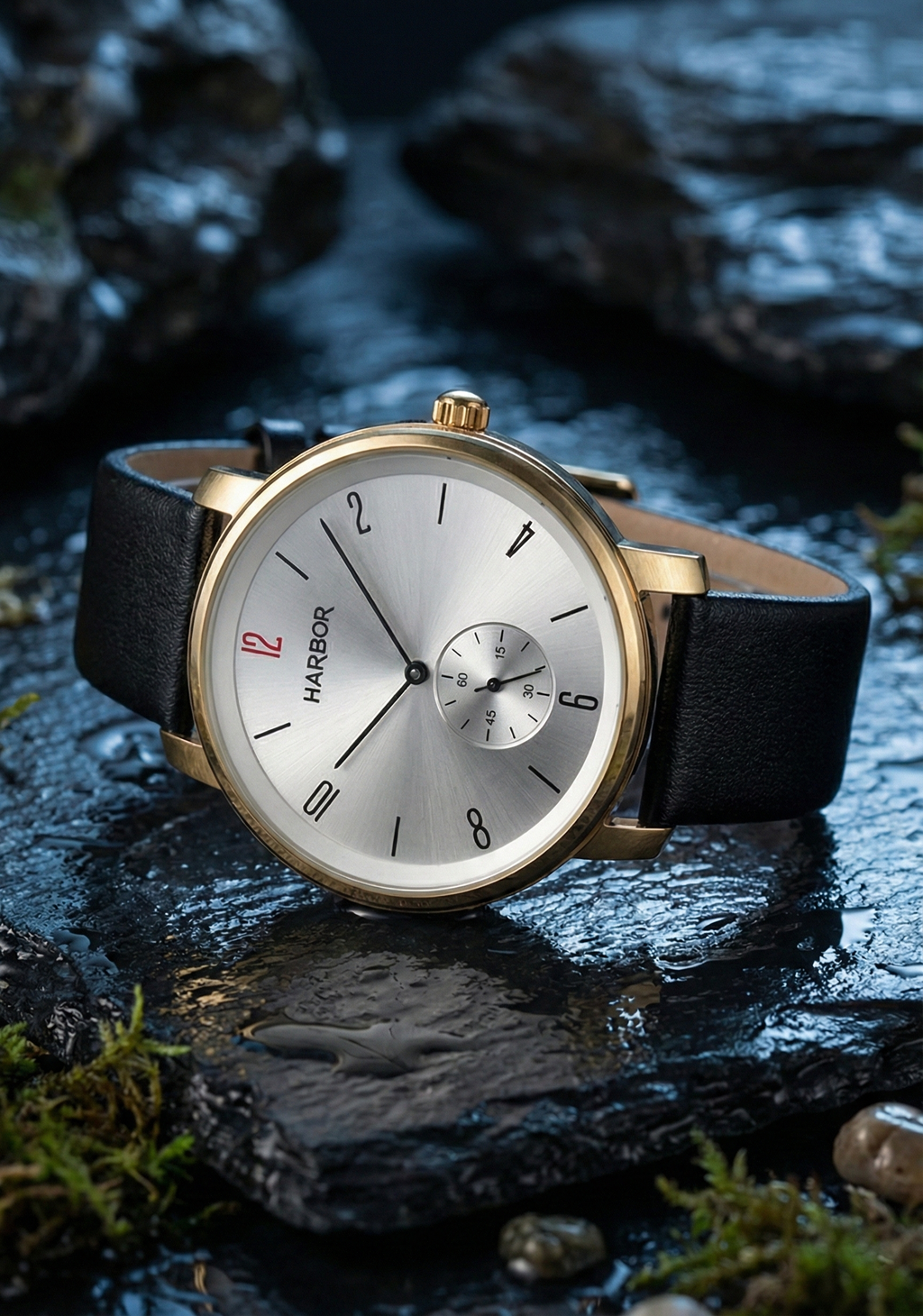 Harbor 1004 Golden Case Slim Analog Watch For Men