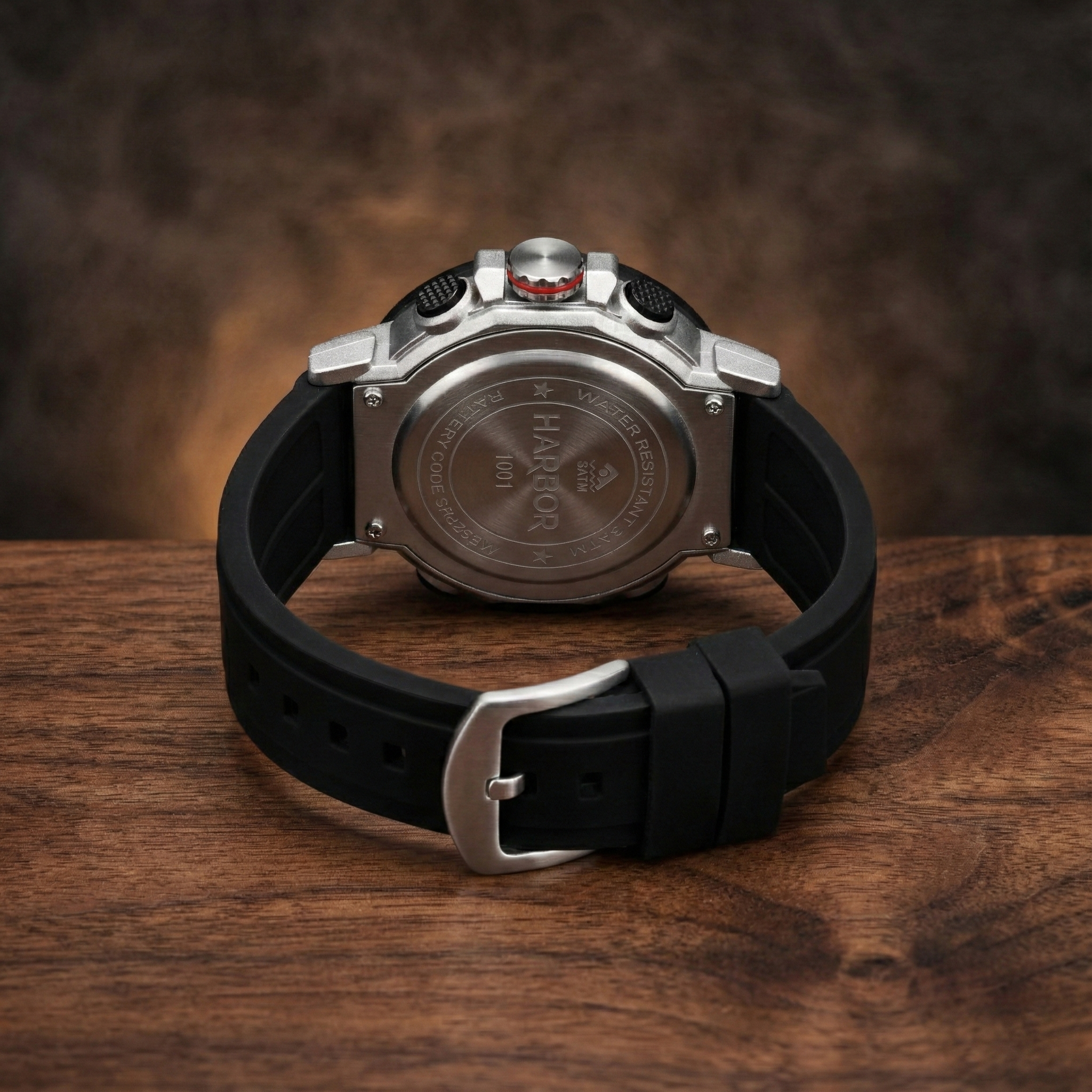 Harbor 1001 Black Silicon Strap Watch