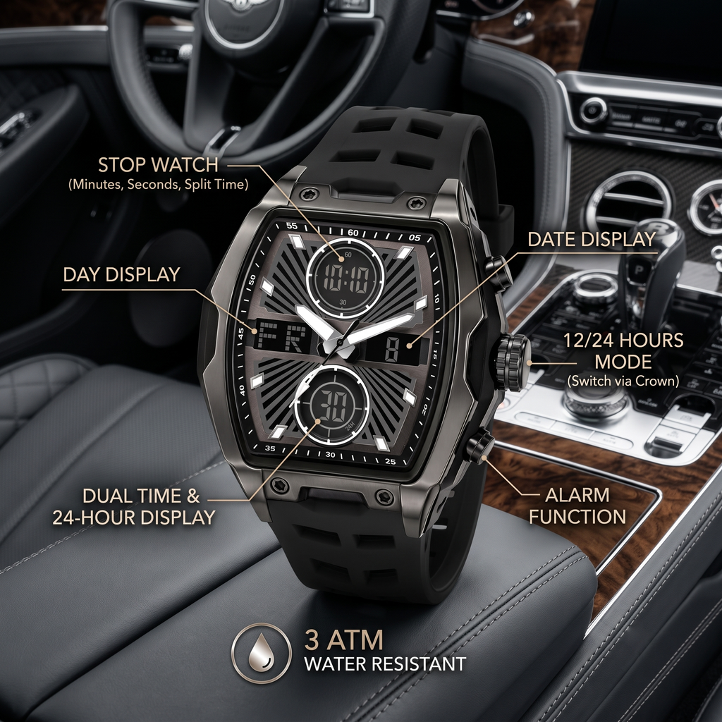 Harbor Req 8001 Men's Tactical Dual Display Watch