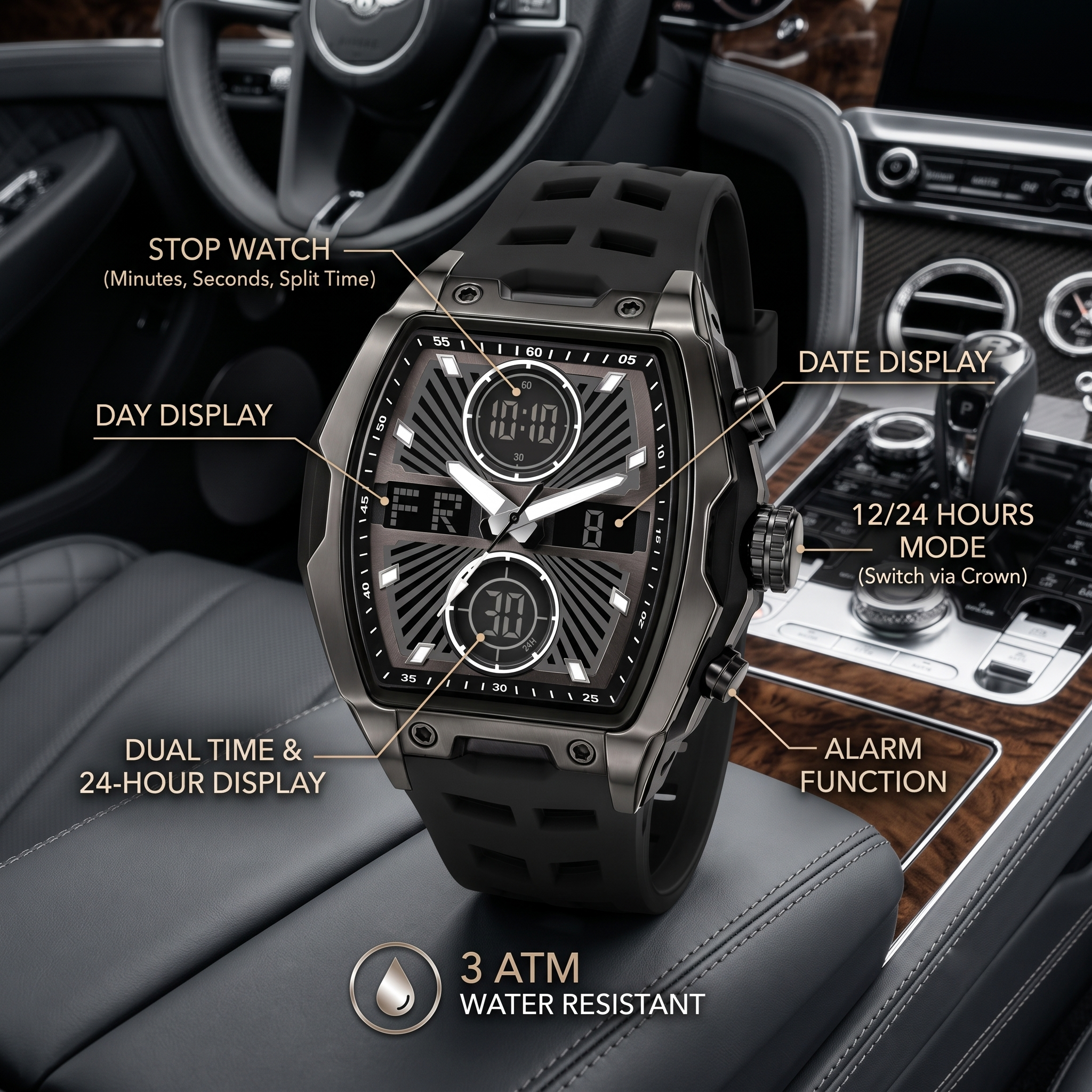 Harbor Req 8001 Men's Tactical Dual Display Watch