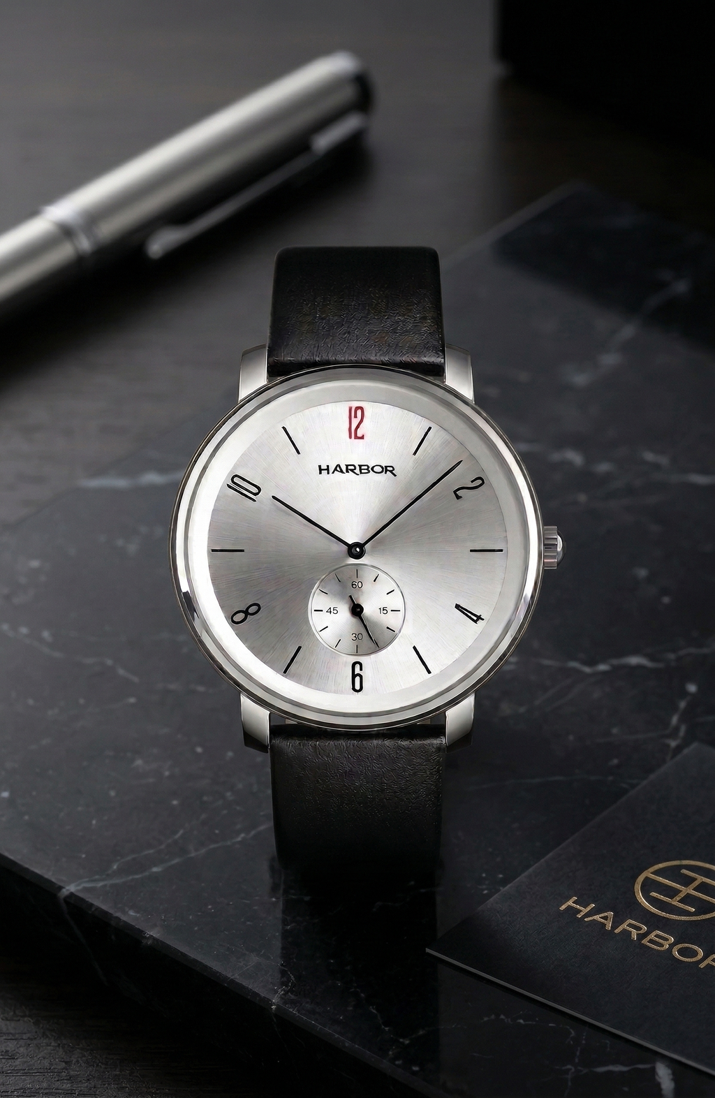 Harbor 1004 Silver Case Slim Analog Watch For Men