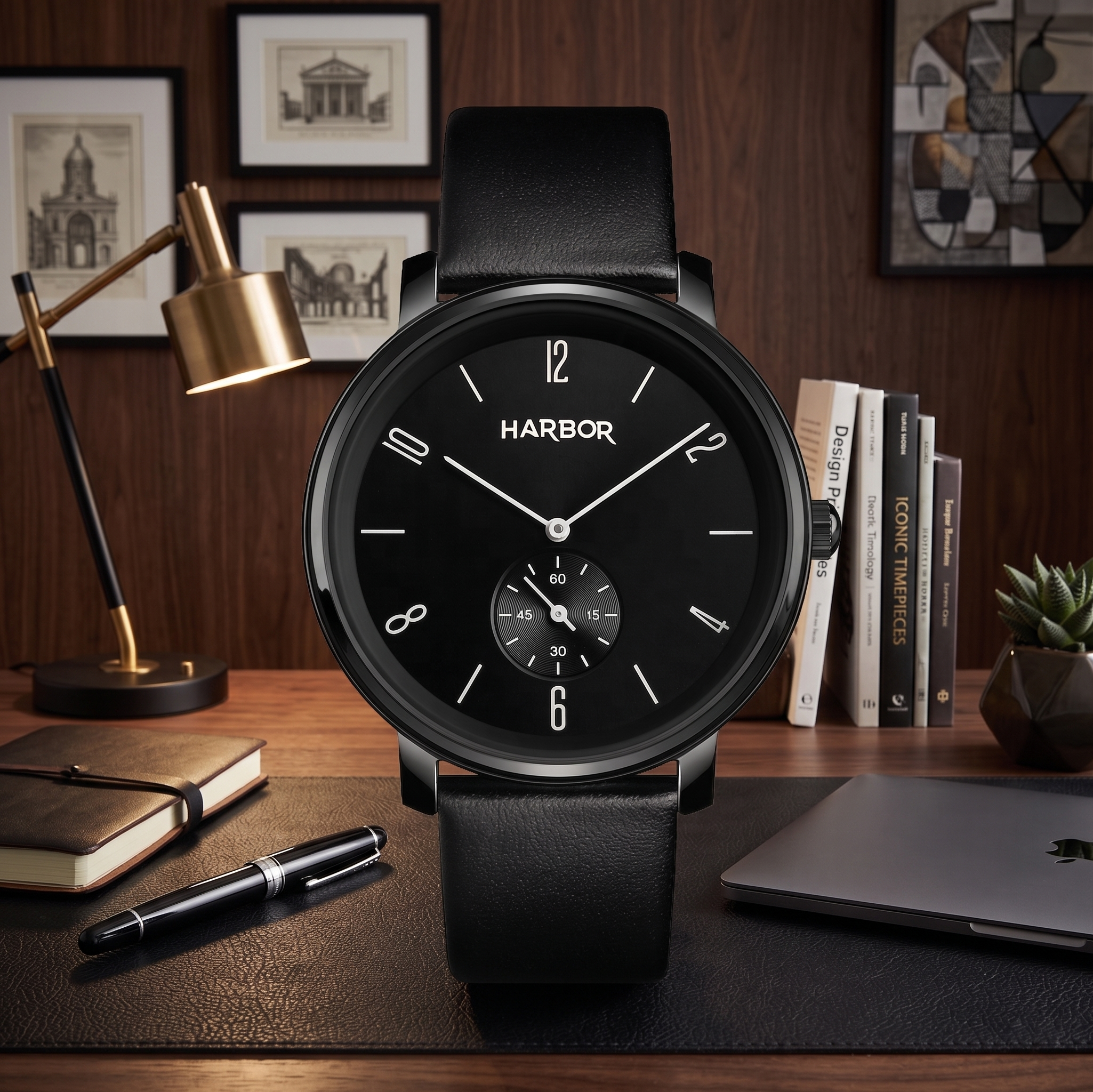 Harbor 1004 Full Black Slim Analog Wrist Watch