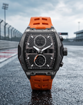 Harbor Men's Tactical Tonneau Watch | Gunmetal & Orange | Triple Time