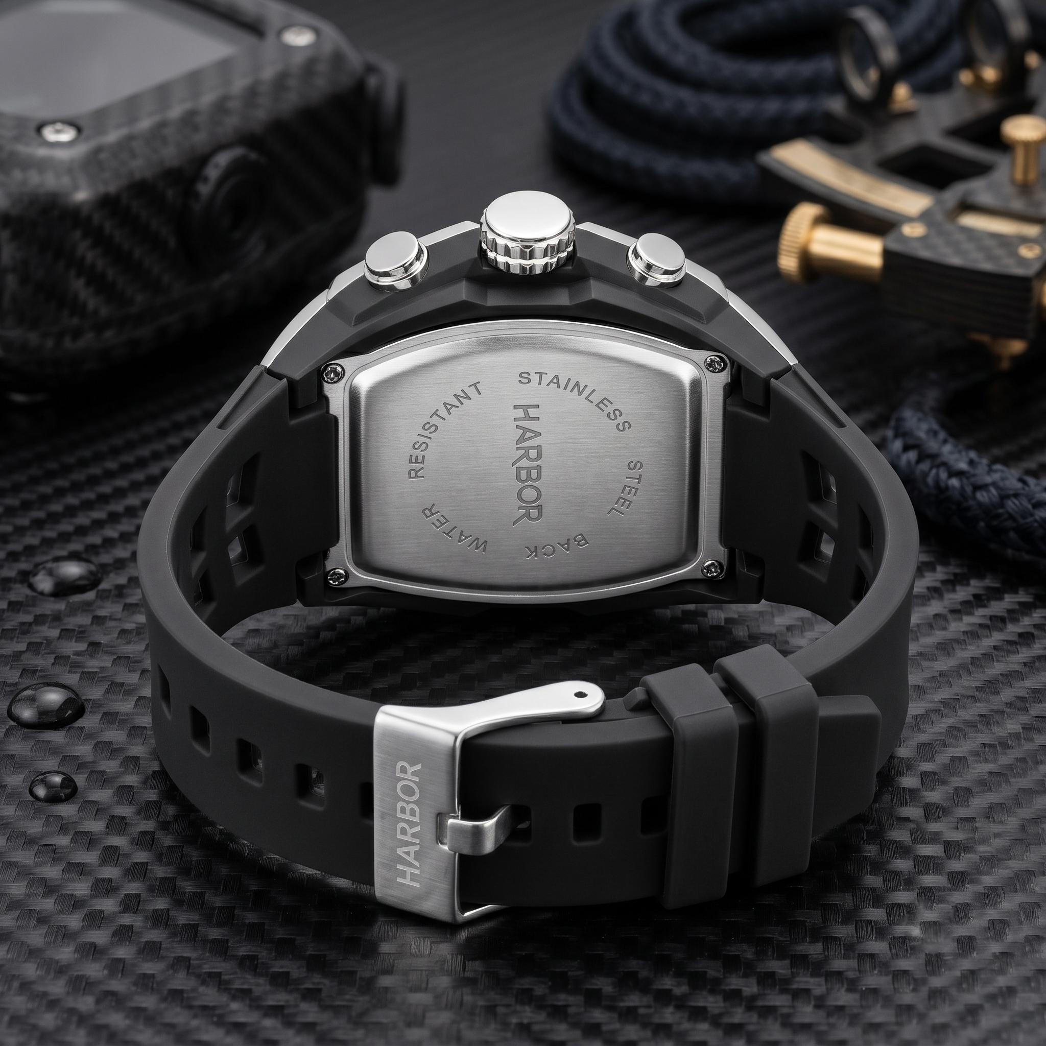Harbor Men's Analog-Digital Sports Watch | Triple Time, Alarm & Water Resistant