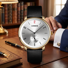Harbor 1004 Golden Case Slim Analog Watch For Men