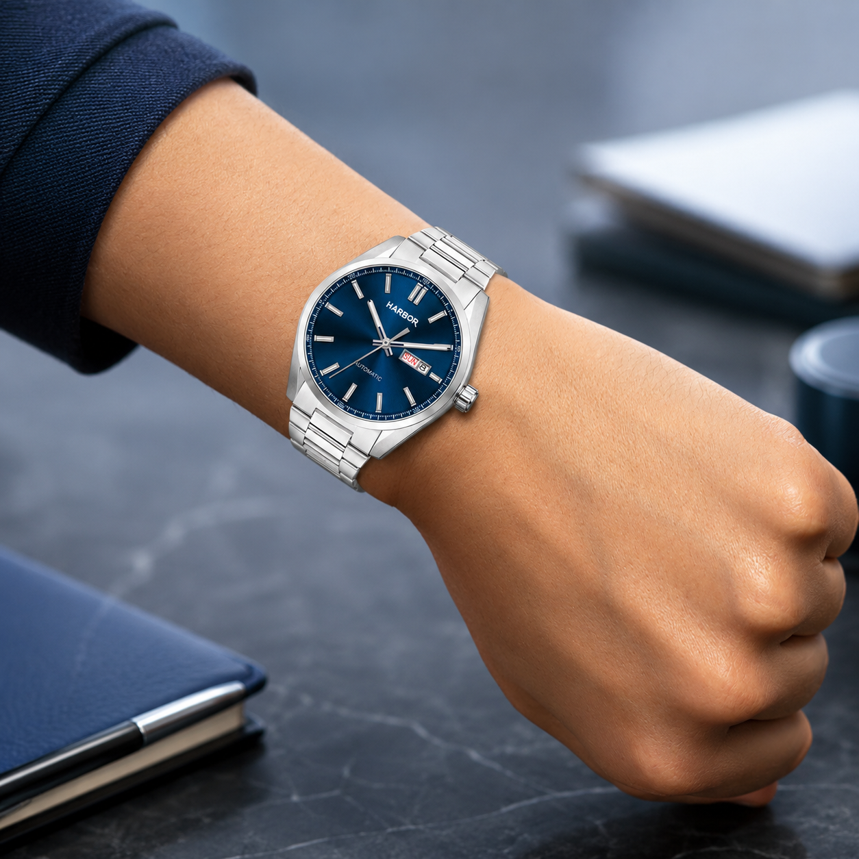Harbor 1008 Blue Dial Automatic Wrist Watch For Men