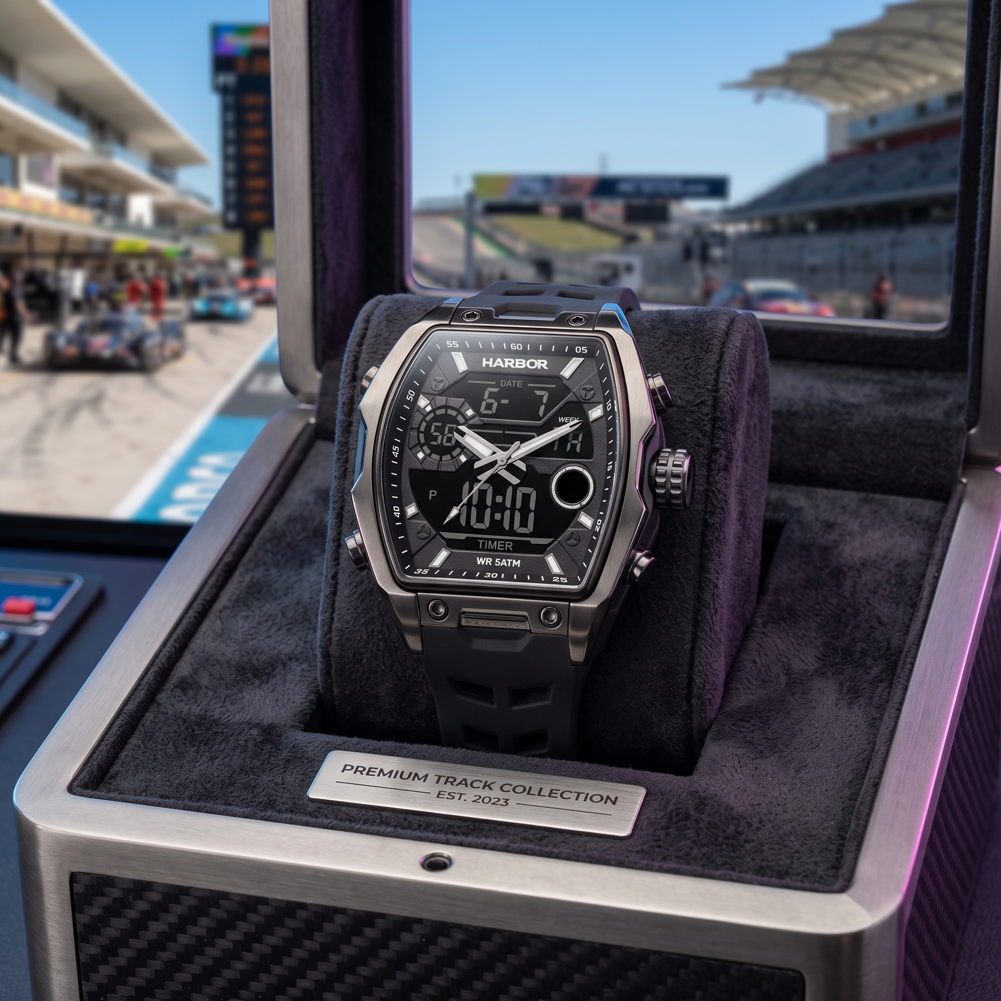 Harbor Men's Tactical Tonneau Watch | Gunmetal & Black | Triple Time