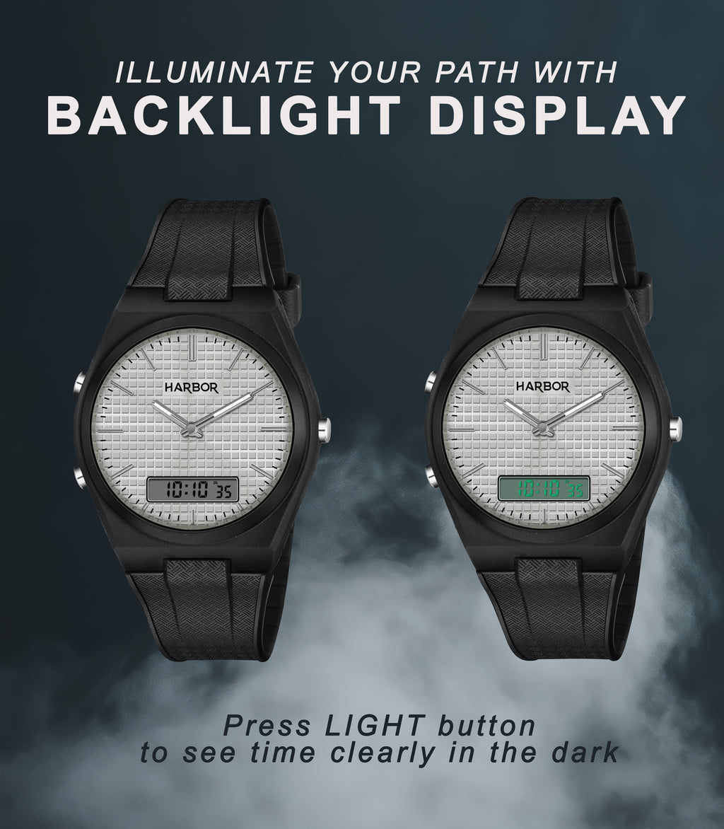 Harbor 9153 Silver Black Analog-Digital Watch